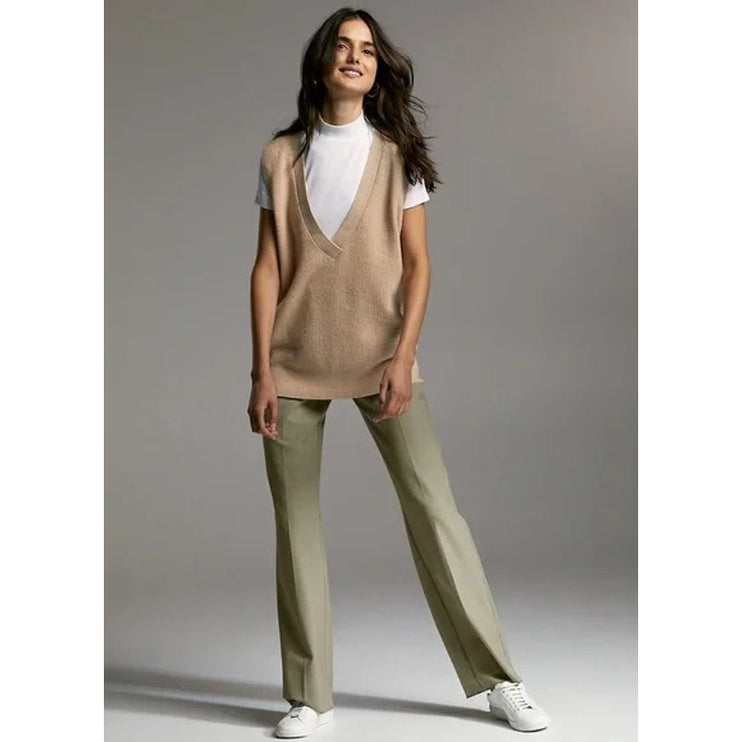 NEW Aritzia Babaton Sidney Tan Wool Cashmere Deep V Sweater Vest Top Size XXS
