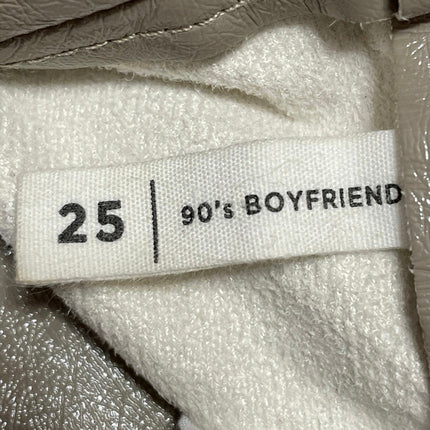 Pacsun 90s Boyfriend Taupe Faux Leather High Rise Straight Leg Trousers Pants 25