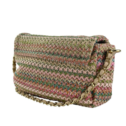 Justfab Women's Multicolor Rainbow Striped Raffia Crossbody Shoulder Handbag OS