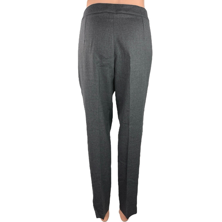 Paul Stuart Women's Gray Mid Rise Flat Front Tapered Leg Career Dress Pant Sz XL