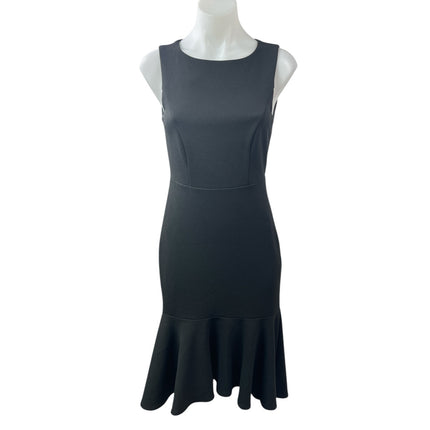 Aakaa Women's Black Sleeveless Ruffle Hem Open Back Mini Flare A-line Dress Sz S