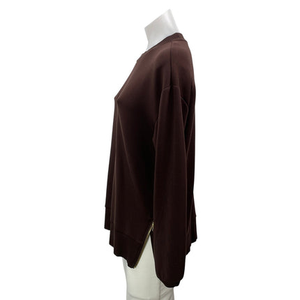Varley Women's Brown Long Sleeves Oversized Pullover Sweatshirt Sweater Top Sz S