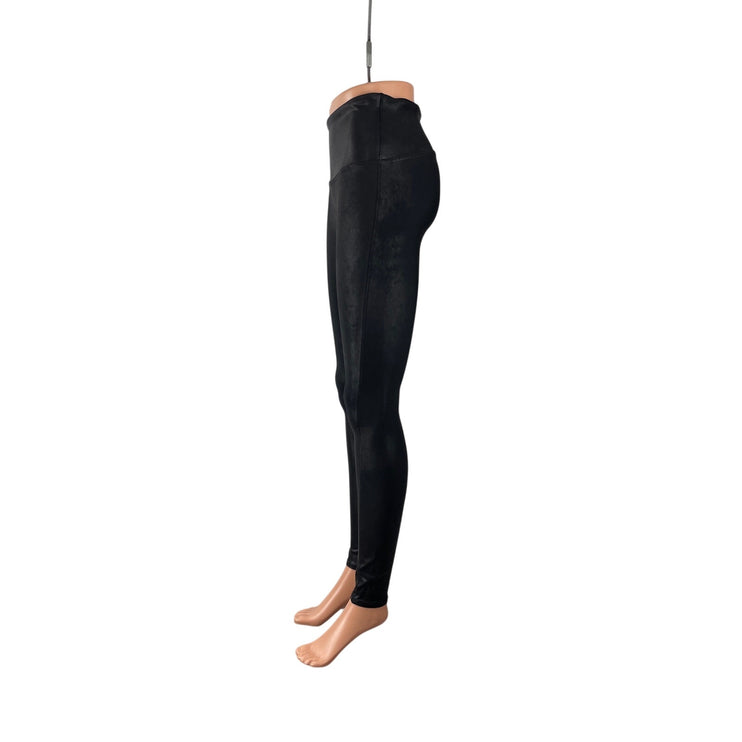 Spanx Black Faux Vegan Leather High Rise Activewear Skinny Moto Leggings Pants M