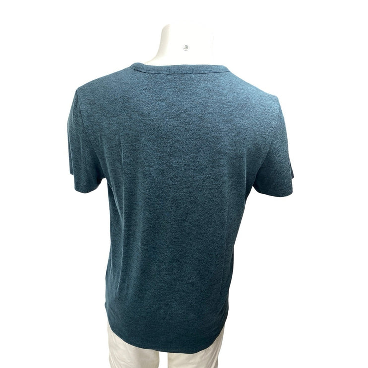 Theory Men's Blue Green Crewneck Short Sleeve Casual Knit Tee T-shirt Top Size L