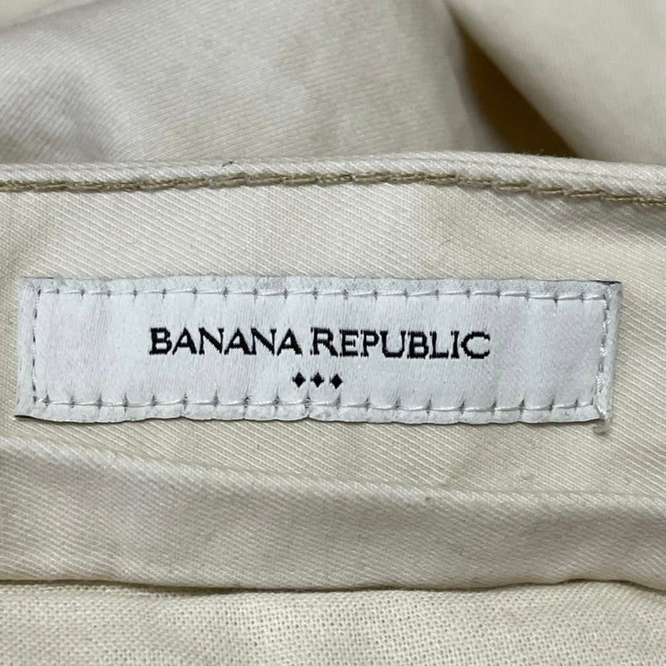 Banana Republic Lived In Chino Men's Ivory Slim Fit Straight Trousers Pants 32