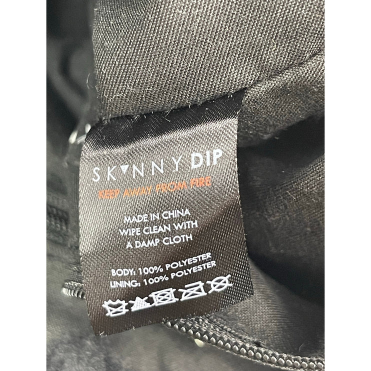 Skinnydip Liza Black White Yin Yang Faux Fur Snap Carry On Tote Bag Handbag OS