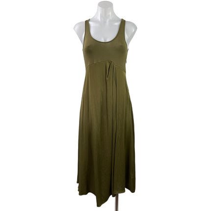 Anthropologie Olive Green Sleeveless Scoop Neck Tank Fit & Flare Midi Dress XS