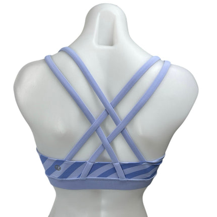 Lululemon Energy Blue Striped Sleeveless Athletic Yoga Gym Sports Bra Tank Top 2