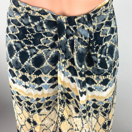 Zara Multicolor Printed Lightweight Tie Front High Slit Boho Midi Skirt Size M