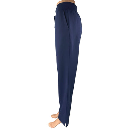 Jaanuu Womens Navy Blue High Rise Drawstring Straight Trousers Sweat Pant Size M