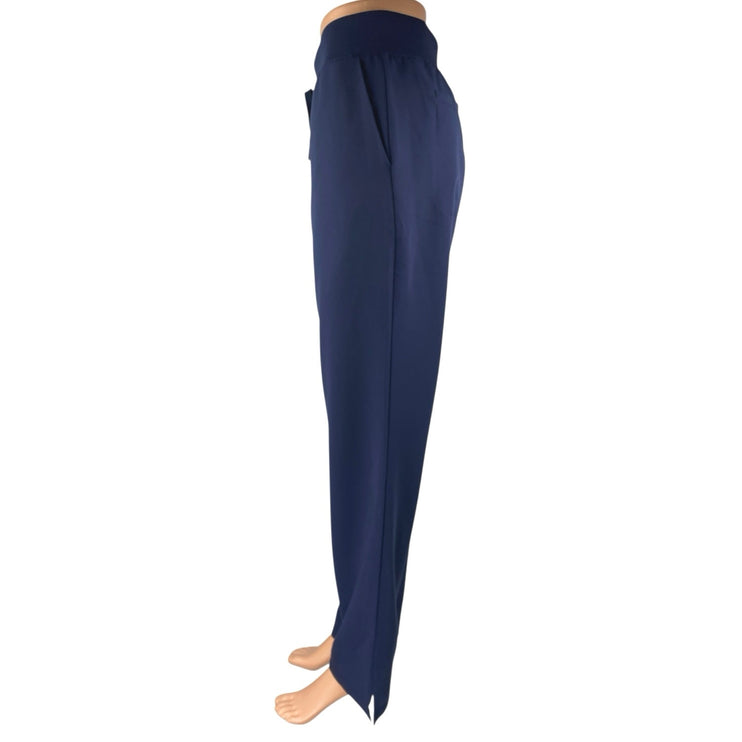 Jaanuu Womens Navy Blue High Rise Drawstring Straight Trousers Sweat Pant Size M
