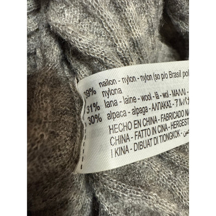 Zara Women's Gray Wool Long Sleeve Ribbed Knit Turtleneck Sweater Top Size S