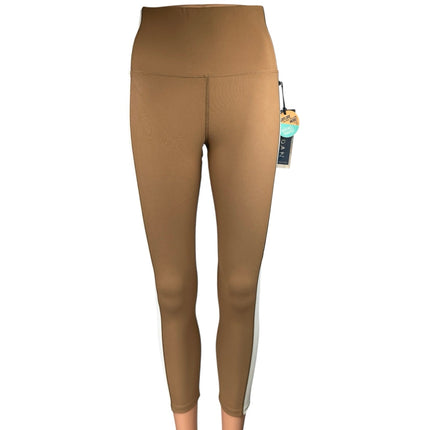 NEW Kyodan Brown White Colorblock Skinny Athletic Leggings Trousers Pants Size M