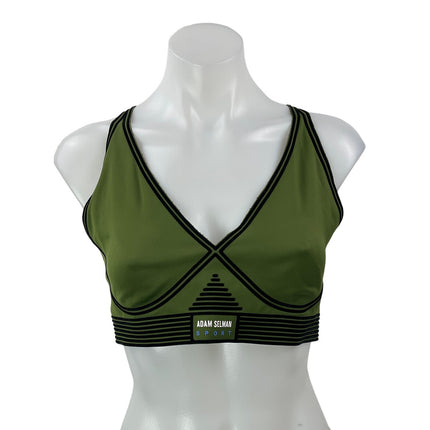 Adam Selman Sport Bonded Active Green Crossback Athletic Sports Bra Size L