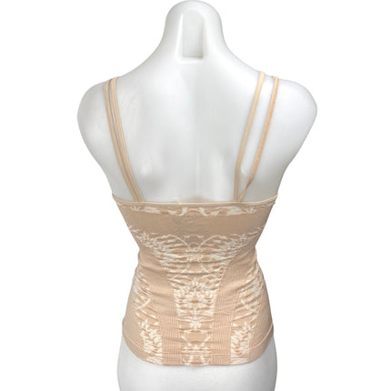 Free People Intimately Mercury Cream Beige Seamless Floral Cami Tank Top XS/S