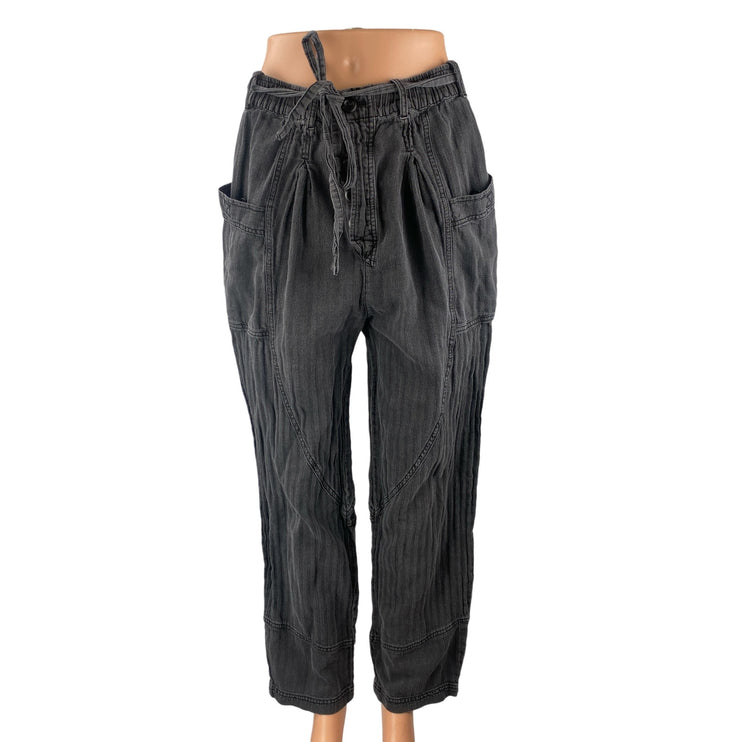 Free People Livin' In The City Belted High Rise Baggy Cargo Trousers Pants Sz S