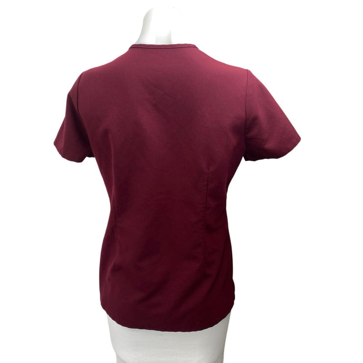 Figs Catarina Women's Maroon One-Pocket V-neck Medical Nurse Scrub Top Size XS
