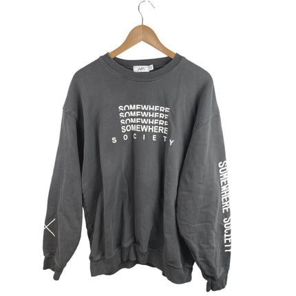 Mayfair The Label Mens Gray Somewhere Society Graphic Pullover Sweatshirt Top OS