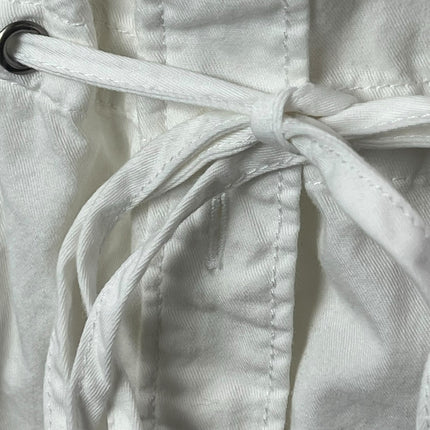 Paige Women's White Short Sleeve Button Up Tie Waist Shirt Mini Dress Size M