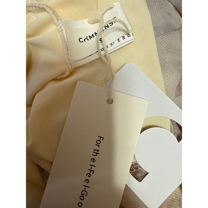 NEW Commense Cream Floral Ruched Sleeveless Cami Camsole Bodycon Tank Dress S