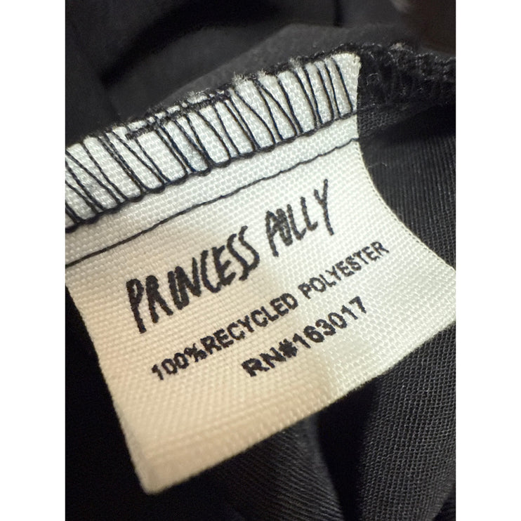 Princess Polly Black Silk Satin Long Sleeve Cowl Neck Mini Slip Dress Size 4