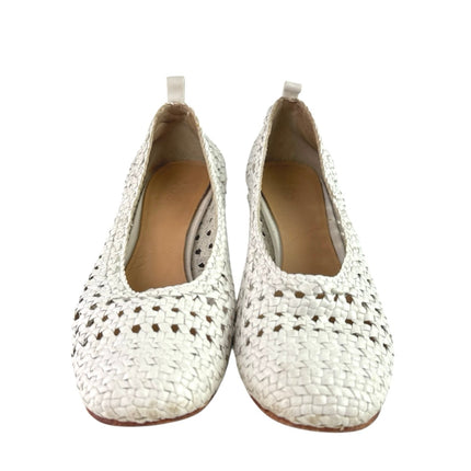 COS Women's White Weave Braided Leather Block Heel Slip-On Pumps Shoes 40 US 9