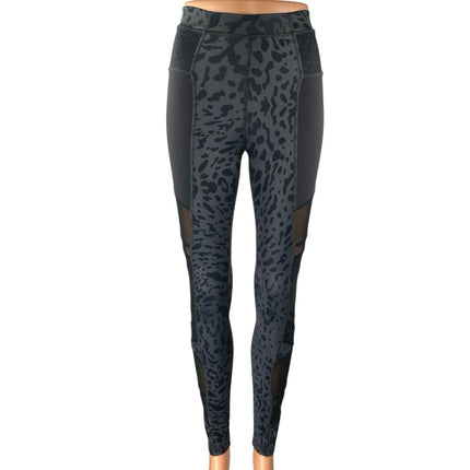 Lululemon Just Breathe Black Leopard Mesh Yoga Athletic Leggings Pants Size 4