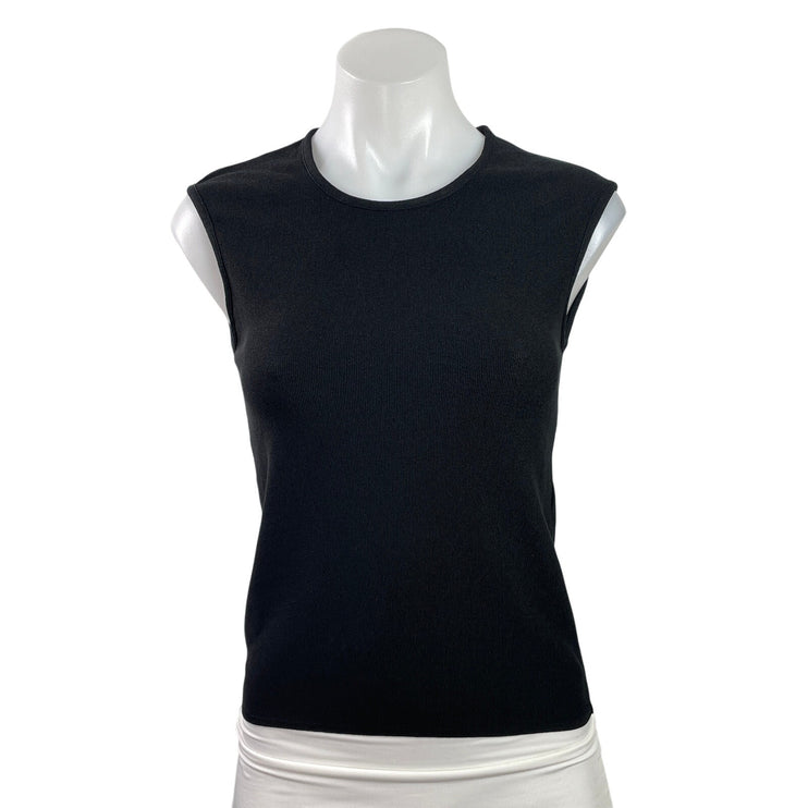 Strenesse Gabriele Strehle Womens Black Sleeveless Stretch Knit Tank Top Size 36