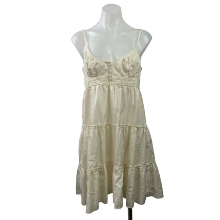 Brandy Melville Cream Sleeveless Cami Camisole Tiered Mini A-Line Sun Dress Sz S