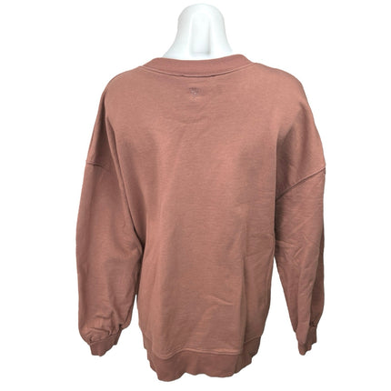 Wat. The Brand Brown Crew Neck Oversized Long Sleeve Pullover Sweater Top Size L
