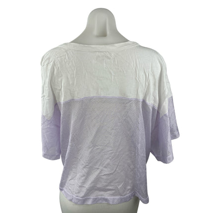 Year of Ours Women's Purple Colorblock Football Mesh Jersey T Shirt Tee Top Sz L