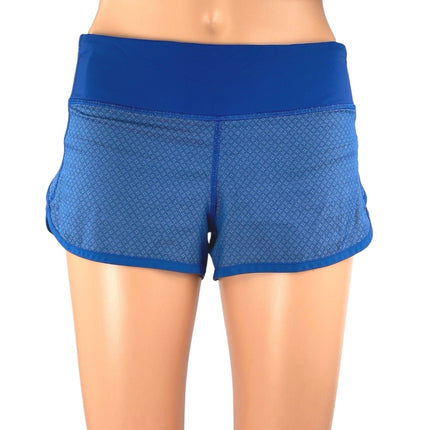 Lululemon Run Speed Women's Blue Mid Rise Workout Yoga Athletic Running Shorts 4