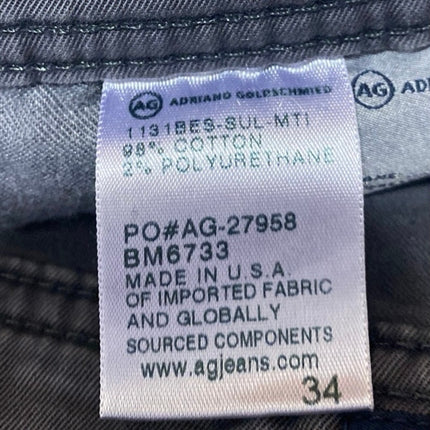 Adriano Goldschmied Matchbox Men's Black Slim Straight Denim Jeans Pants Size 34