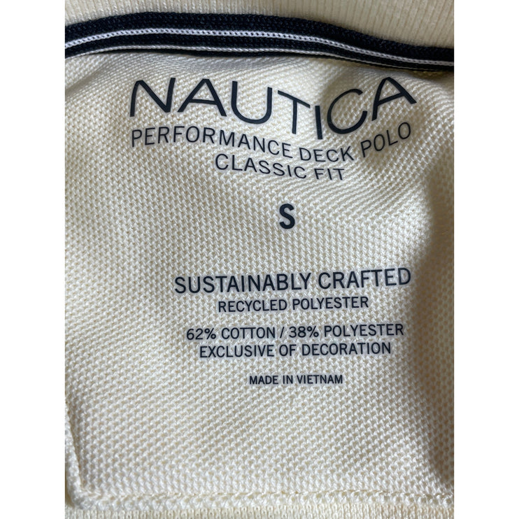 Nautica Performance Deck Men's Yellow Classic Fit Short Sleeve Polo Shirt Top S