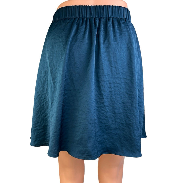 Oak + Fort Blue Elastic Waist Pull On Flowy Casual Mini A-Line Skirt Size XS