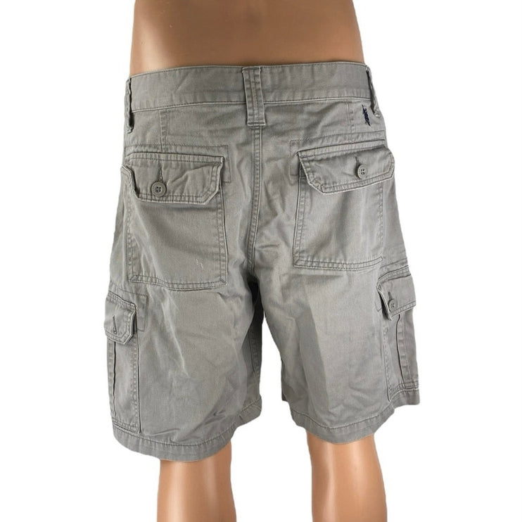 U.S Polo Assn. Men's Gray High Waisted Straight Leg Pockets Cargo Shorts Size 34