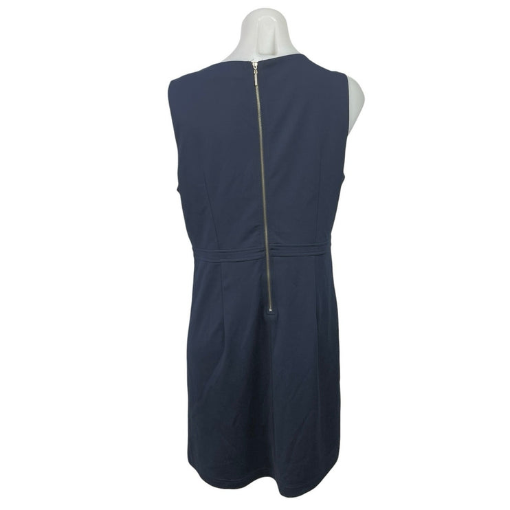 Elle Women's Blue Sleeveless Midi Tank Athletic A-Line Shift Sheath Dress Size L