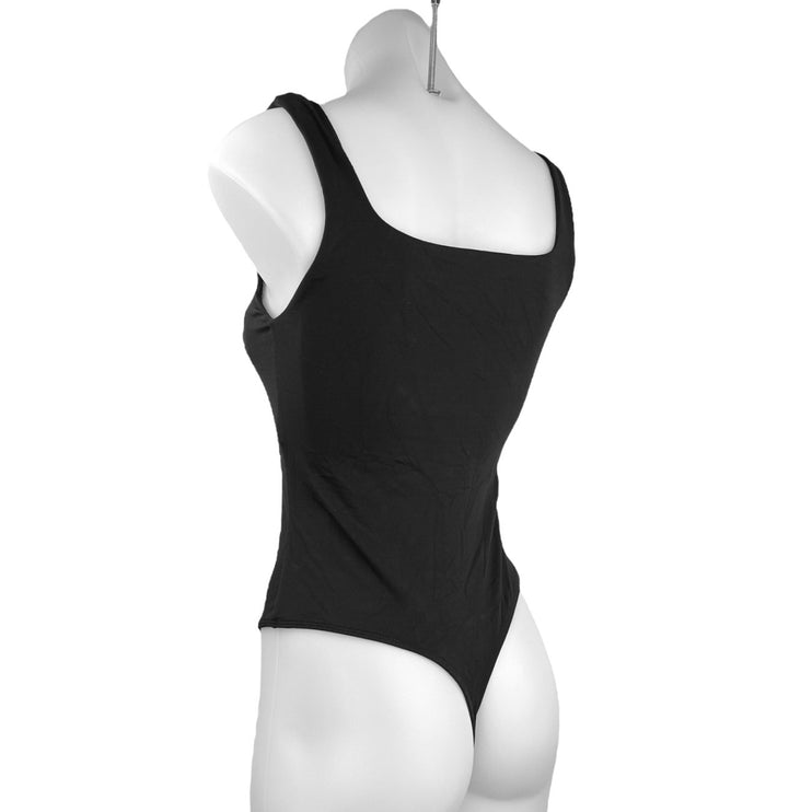 Aritzia Contour Black Square Neck Sleeveless Strap Thong Tank Top Bodysuit Sz M