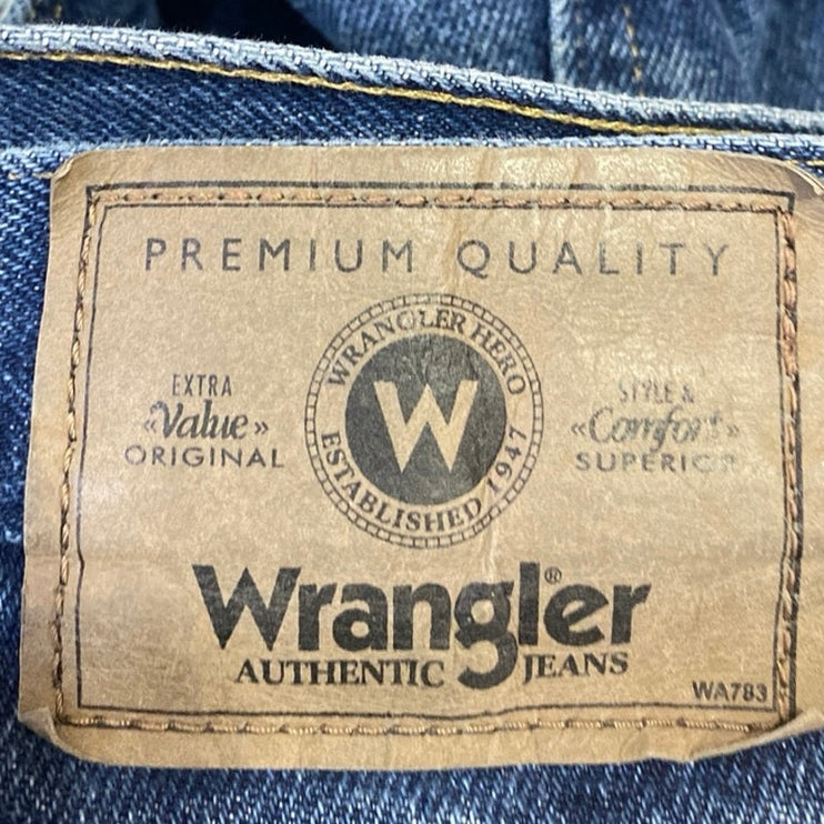 Wrangler Men's Blue Straight Leg Relaxed Fit High Waist Denim Jeans Pants Sz 33