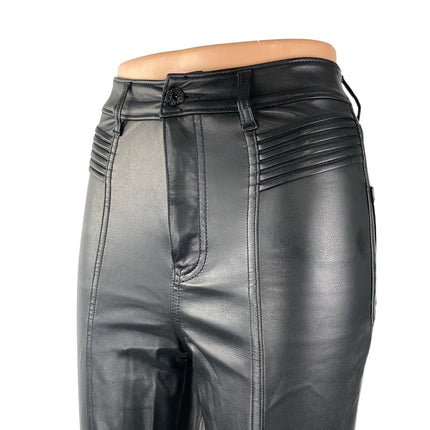 Express Women's Black Faux Vegan Leather High Rise Skinny Trousers Pants Size 0