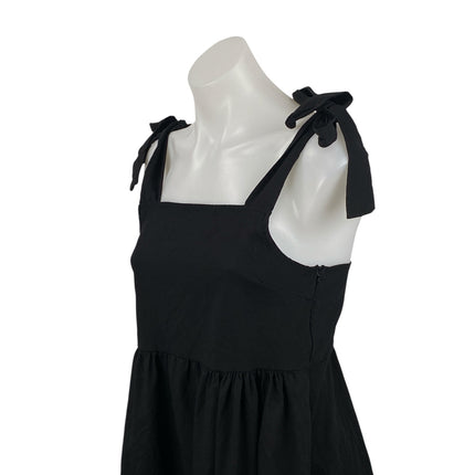 Clarisbelle Women's Black Tie Strap sleeveless Mini Tank Flare A-Line Dress Sz S