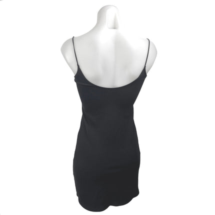 Abercrombie & Fitch Black Rib Knit Sleeveless Cami Mini Bodycon Tank Dress Sz S