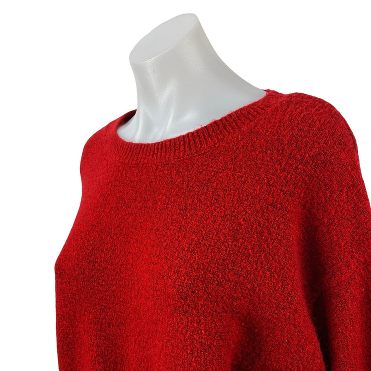 Ten Sixty Sherman Red Crew Neck Striped Balloon Sleeve Sweatshirt Sweater Top S