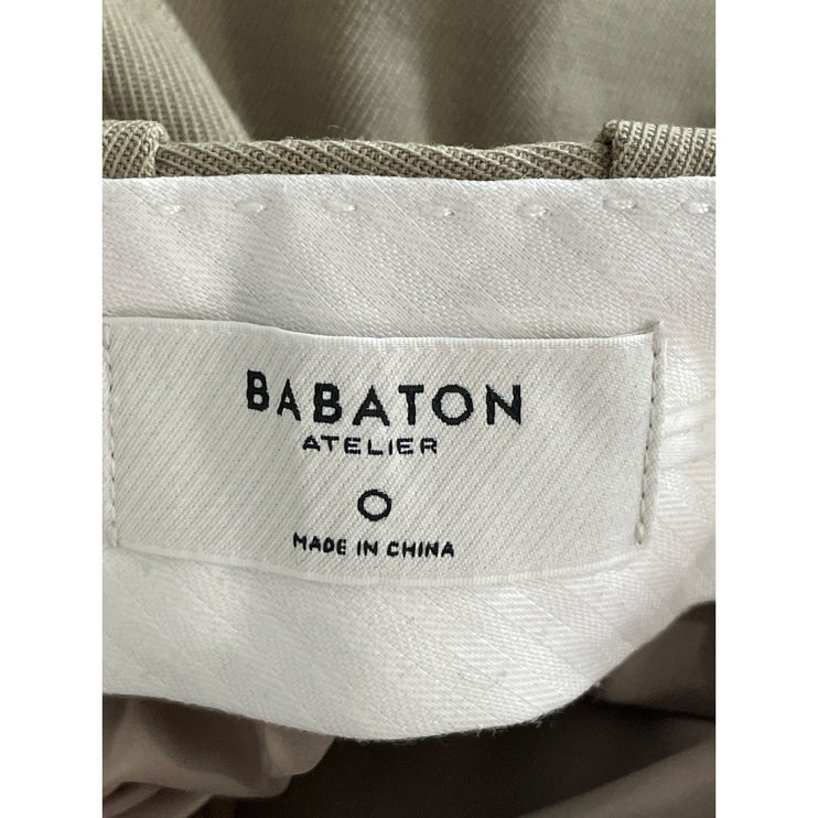 Aritzia Babaton Womens Beige Khaki Wool High Rise Wide Leg Trousers Pants Size 0