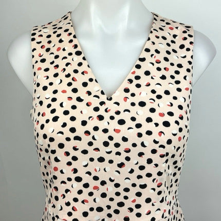 Ann Taylor Factory Cream Polka Dot Ruffle V Neck Fit & Flare Mini Dress Size 2P