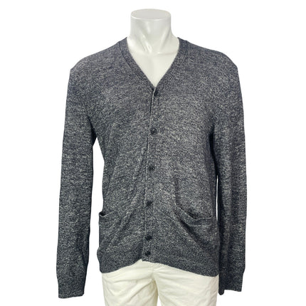 Gap Men's Heather Black Knit Button Down Pocket Long Sleeve Cardigan Sweater M