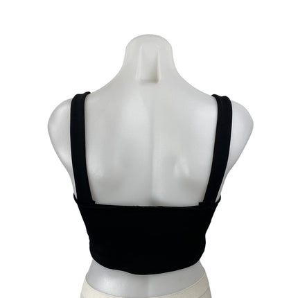 NEW Zara Women's Black Square Neck Notch Sleeveless Cami Tank Crop Top Size S