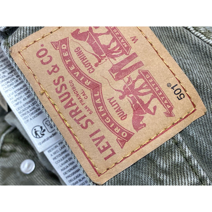 Levi's 501 Women's Green High Rise baggy Straight Leg Denim Jeans Pants Size 26