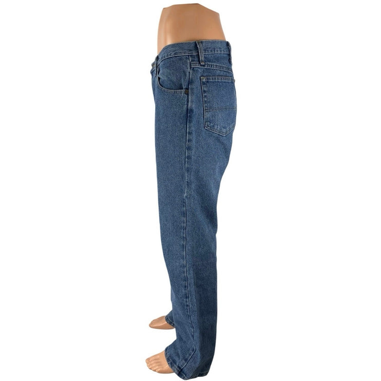 Wrangler Mens Blue High Rise Medium Wash Straight Leg Denim Jeans Pants Sz 34x32