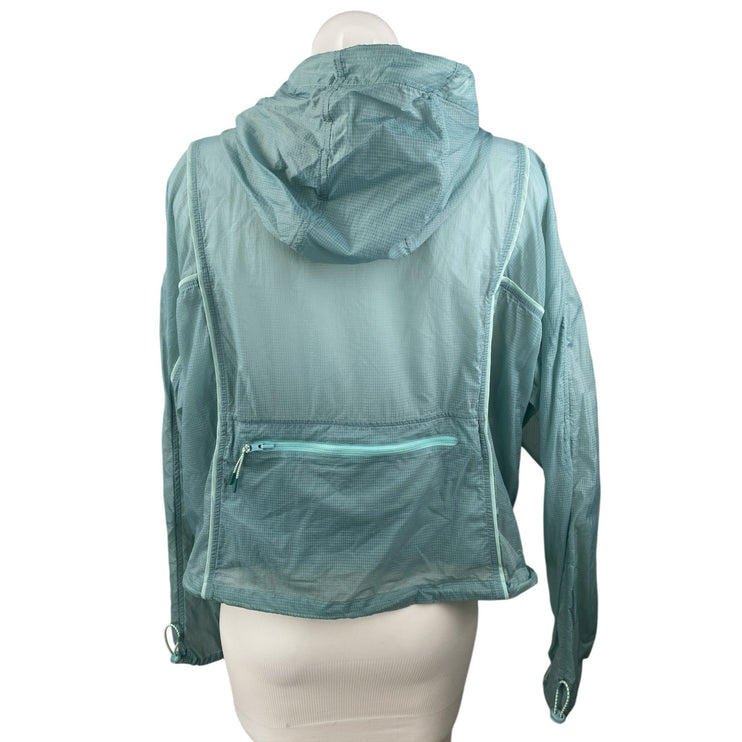 Outdoor Voices Blue Long Sleeve Activewear Hoodie Windbreaker Coat Jacket Sz L